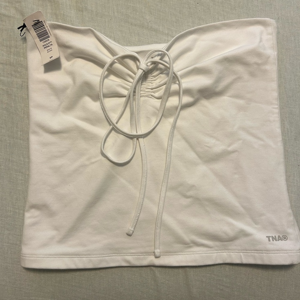 TNA Strapless White Top NWT